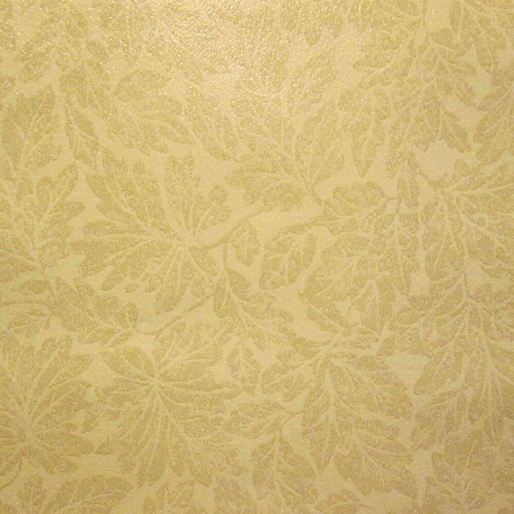 Vintage 1990s Beige Leaf Motif Wallpaper